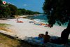 Panorama della spiaggia nudista a Polari Rovinj